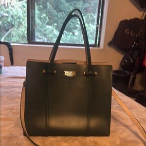 Green Leather Tote Bag